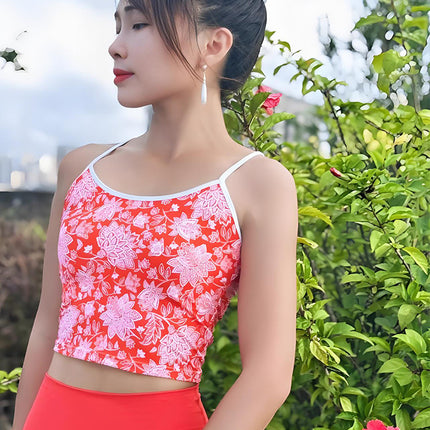 Europe and the United States cross-border foreign trade fashion yoga clothing long suspenders short vest sports underwear fitness pants with chest pad