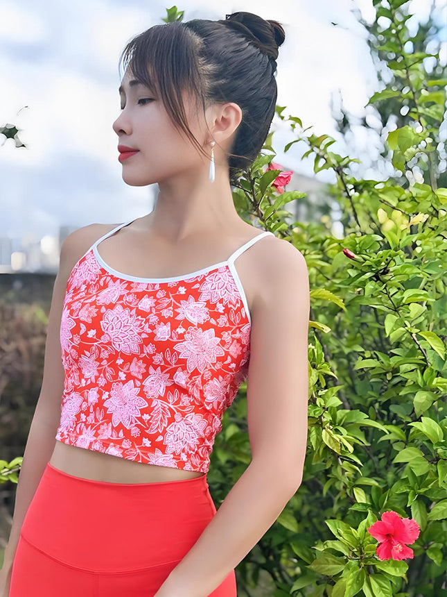 Europe and the United States cross-border foreign trade fashion yoga clothing long suspenders short vest sports underwear fitness pants with chest pad