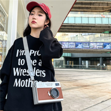 Ins Retro Crossbody Bag for Women Simple Couple Mobile Phone Bag Trendy Cool Camera Shoulder Mobile Phone Coin Purse Men's Crossbody Bag