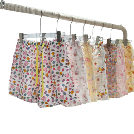 Very Easy to Wear! ! Cotton Loose Pajamas for Girls, Double-Layer Gauze Home Pants, Summer Shorts, Soft Walking Shorts