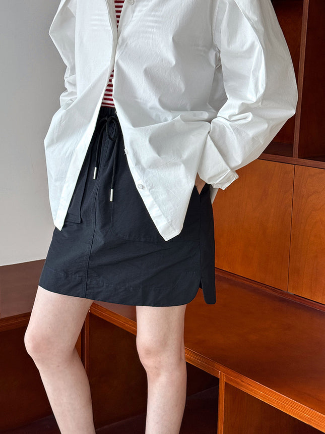Luxi Drawstring Tooling Skirt Women's Summer 2025 New Minimalist Mountain A- line Hip Sports Skirt 1917