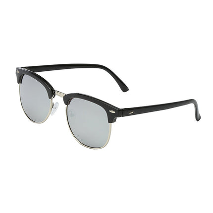 Classic sunglasses retro rice nail half frame sunglasses fashion color film reflective glasses cross-border manufacturers wholesale