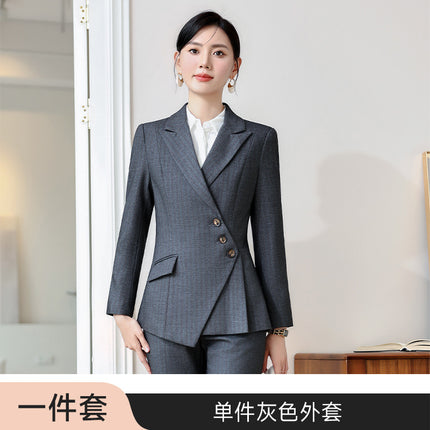 High-end Sense Striped Suit suit Women's 2024 Autumn Fashion Elegant High-end Business Wear Goddess Fan Dress Suit