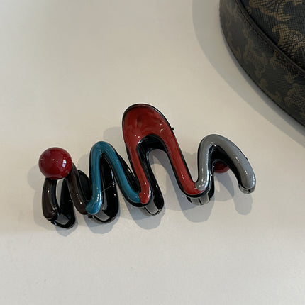 Advanced Sense Color Wave Big Grab Clip Elegant Sweet New Shark Clip Internet Red Back Head Plate Hair Grab Women's Headwear