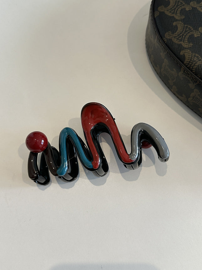 Advanced Sense Color Wave Big Grab Clip Elegant Sweet New Shark Clip Internet Red Back Head Plate Hair Grab Women's Headwear