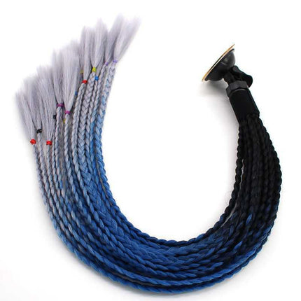 Helmet dirty braid men's and women's helmet decoration ponytail helmet small braid wig motorcycle motorcycle cool personality
