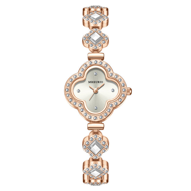 Live Hot Hot Hot Fashion Four-leaf Clover Bracelet Quartz Watch Emerald Women's Watch Women's Watch Factory Wholesale