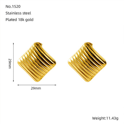 Cross-border European and American Elegant Stainless Steel Earrings for Women Plated 18K Gold Light Luxury Niche Design High-grade Titanium Steel Earrings