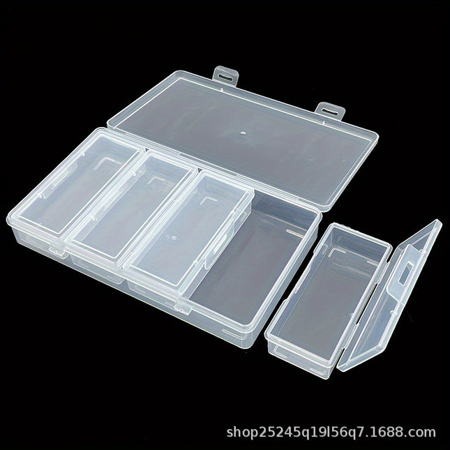 Transparent Rectangular Plastic Box DIY Pill Seed Beads Jewelry Nail Art Classification Material Storage and Organization Box