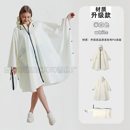 Foreign trade cross-border cape raincoat men's and women's outdoor hiking adult conjoined poncho waterproof zipper convenient storage
