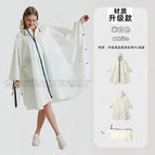 Upgraded material zipper poncho raincoat white / One size fits all