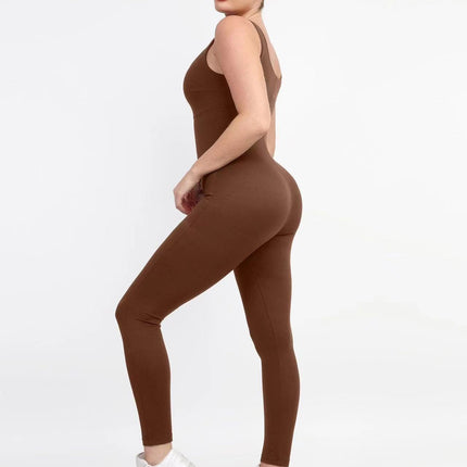 European and American One-Piece Yoga Clothing, Dance Clothing, Tummy Control, Slim Fit, Sports Elastic Tight-Fitting One-Piece Bodysuit with Chest Pad 6338