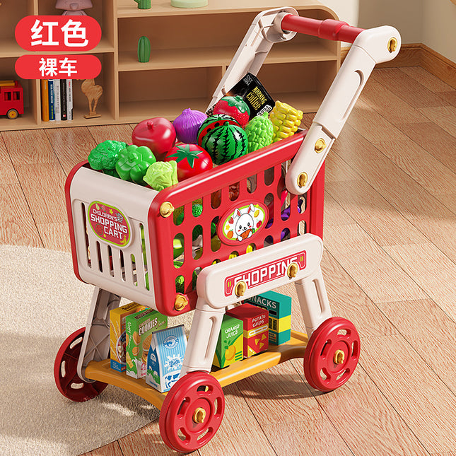 Cross-border Children's Play Home Simulation Shopping Cart Toy Baby Trolley Fruit Supermarket Boys and Girls