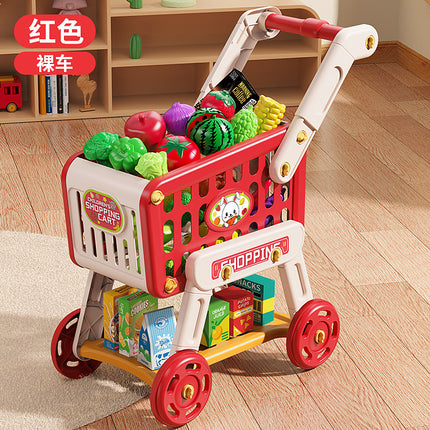 Cross-border Children's Play Home Simulation Shopping Cart Toy Baby Trolley Fruit Supermarket Boys and Girls