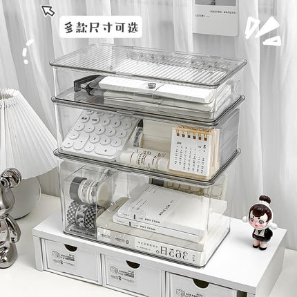 Acrylic Storage Box with Lid for Desktop, Desk Organizer for Cosmetics, Jewelry, and Miscellaneous Items, Multifunctional Storage Basket