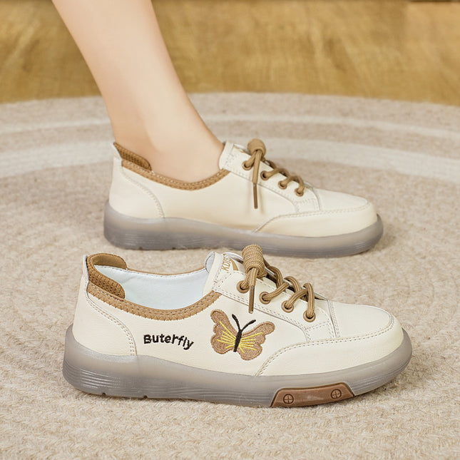 Women's Shoes New Style 2025 White Shoes Casual Hollow Soft Sole Sports Leather Shoes Mesh Shoes Summer Thin Breathable Shoes