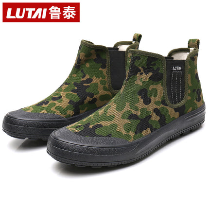 Lu Tai High-top Shoes Labor Insurance Shoes Liberation Shoes Work Shoes Rubber Shoes Training Shoes Camouflage Shoes Work Shoes Farmland Shoes