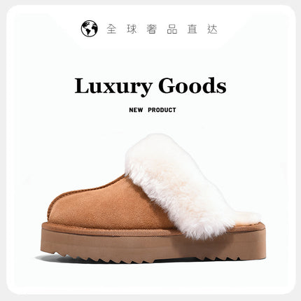 Putian Sangpo Village Snow Boots Thick Bottom Women's Sheepskin One 2024 New Winter fleece-lined Thickened Cotton Shoes and Boots