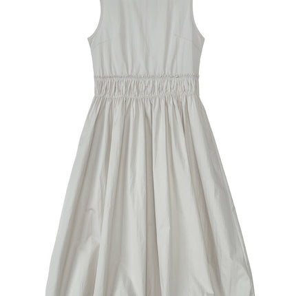 Luxi French Design Pleated Stitching Waist Skirt Women's Spring and Summer New Puffy Bud Vest dress 3566
