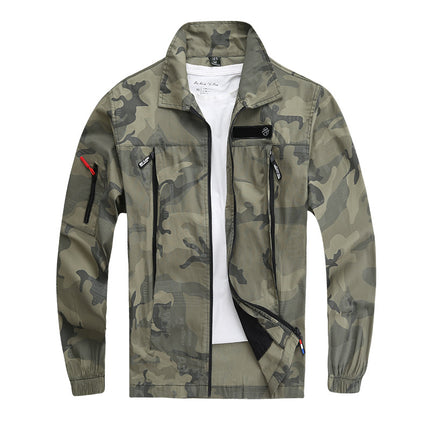 Summer Pure Cotton Thin Work Clothes Set for Men and Women Stretch Camouflage Clothing for Welders Wear-resistant Work-protection Clothing Casual Suit