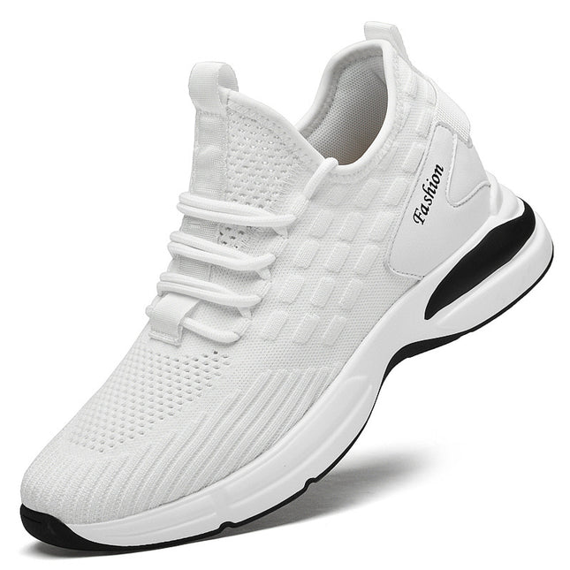 Cross-border Fly-woven Sneakers Men's New Casual Running Shoes Fashionable Breathable Mesh Men's Shoes Low-top Single-layer Shoes for Men