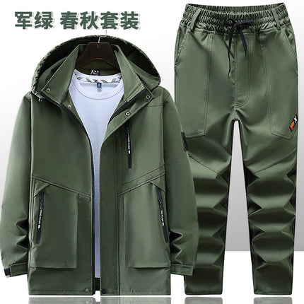 fleece-lined men's autumn and winter waterproof windproof cold outdoor warm suit wear-resistant tooling work clothes
