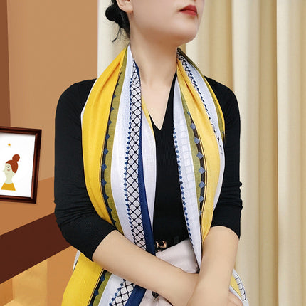 Western style large size sunscreen scarf air conditioning shawl outdoor dual-use women's summer thin neck protection versatile fashion scarf