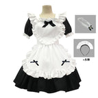 Black [skirt + apron + neck accessories + bow + headwear] / S