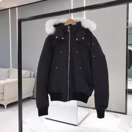 Palm Moose # 02 Scissors down Jacket Men Fox Fur Hooded Bomber down Jacke