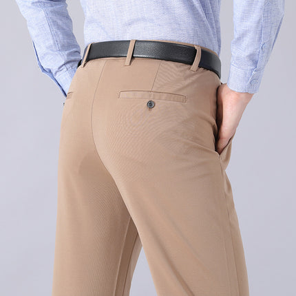 Cross-border Foreign Trade Business Men's Casual Pants Summer Thin Ice Silk Men's Pants Stretch Non-ironing Straight Pants Men's Pants