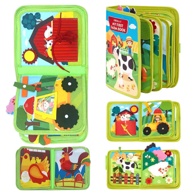 Felt Cloth Book for Children, Educational Early Learning, Tear-Resistant Cloth Book, Farm Cognition Felt Early Learning Board