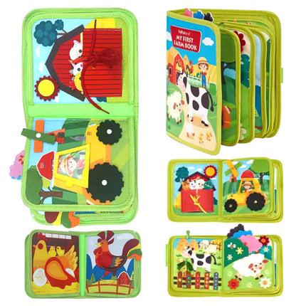Felt Cloth Book for Children, Educational Early Learning, Tear-Resistant Cloth Book, Farm Cognition Felt Early Learning Board