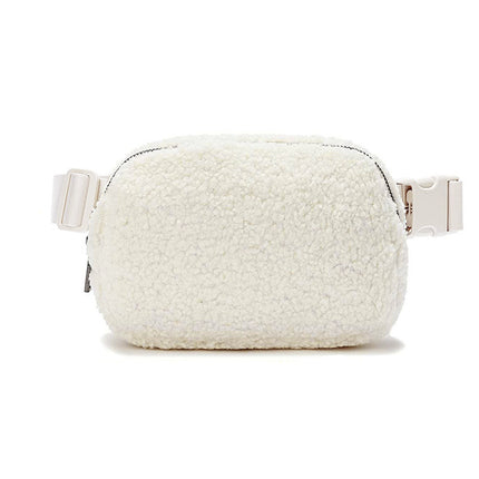 Amazon Spot Same Style Lulu Plush Waist Bag Casual Outdoor Sports Crossbody Bag Spot Mobile Phone Bag Fitness Bag
