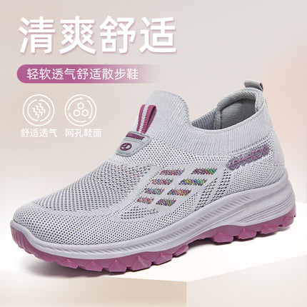 Women's Walking Shoes, Spring New Models, Foreign Trade Women's Shoes Wholesale, Breathable Slip-On Soft-Soled Shoes for Middle-Aged and Elderly Mothers, Dropshipping