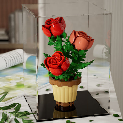 Compatible with Lego Forever Flower Sunflower Rose Fleshy Potted Plants Assembled Building Blocks Toy Valentine's Day Gift for Girls
