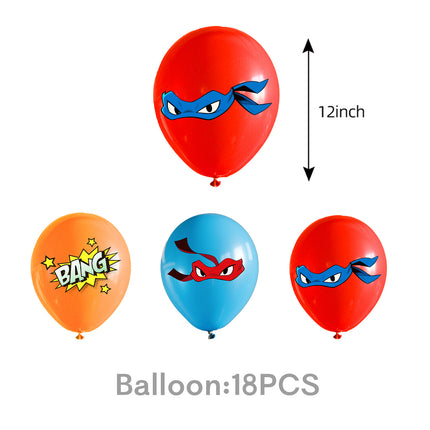 Cross-Border New Teenage Mutant Ninja Turtles Theme Party Supplies Disposable Tableware Kidsren's Birthday Party Cake Insert Balloon