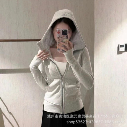 Lulu Original Scuba Cardigan Full Zipper Slim Long-Sleeved Hoodie Hooded Jacket Jacket Sweatshirt Women's Top