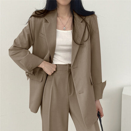 Women's Suit Pants Spring and Autumn 2026 New Korean Style Trendy Design Niche Casual Black Suit Set
