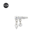 Teeth m0.9 / Two rows of round and diamond pendants in silver (head only)