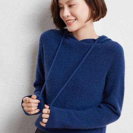 Hooded Knit Sweater for Women 2025 Autumn and Winter New Loose Cable Knit Hooded Sweatshirt Thickened Casual Sweater Base Layer