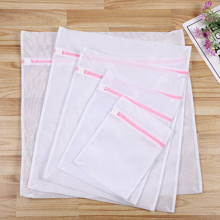 Factory Straight Hair Thickeneded Fine Mesh Gray Zipper Laundry Bag Machine Washable Clothing Care Bag Travel Storage Mesh Bag in Stock