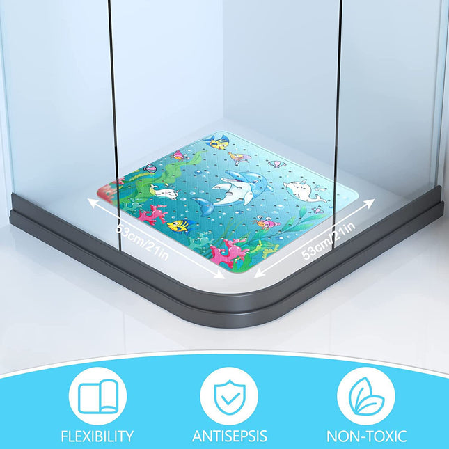 53*53cm bathroom anti-slip mat children's cartoon shower mat toilet mat PVC foreign trade spot hair generation