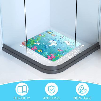 53*53cm bathroom anti-slip mat children's cartoon shower mat toilet mat PVC foreign trade spot hair generation
