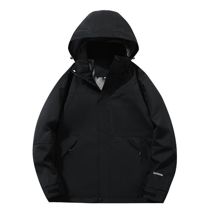 Men's and Women's Couple's Outdoor Jacket Spring and Autumn New Men's Jacket Removable Cap Windproof Jacket for Youth