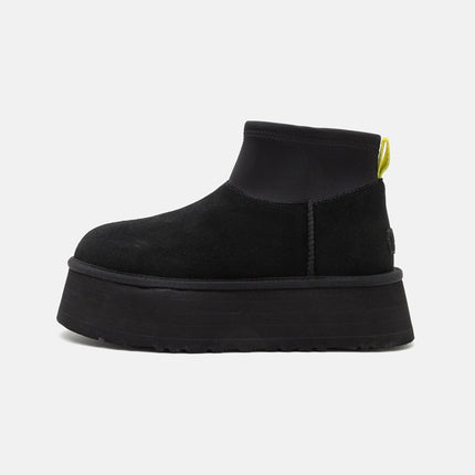 Celebrity Style 2025 Winter New Thick-Soled Height-Increasing Dipp Boots Mini Short Leather and Fur Integrated Snow Boots for Women