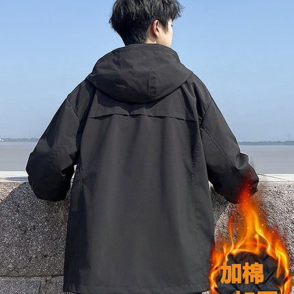 plus size Men's Windproof Waterproof Jacket Winter Plus-sized Jacket Korean Loose Cotton-padded cotton and thickening Jacket