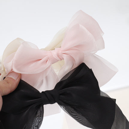 Korean Style Clip Princess Hairpin Organza High-End Hair Spring Clip Headdress Super Fairy Bow Student Hair Accessories