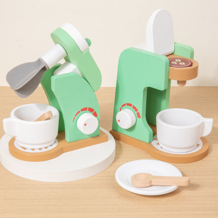 Young children's simulation bread machine play house blender toy coffee machine model wooden baby juicer mold
