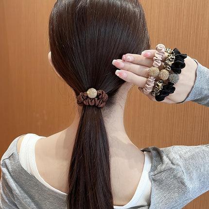 Korean high-grade feeling headband 2023 New exquisite large intestine hair band rubber band women's horsetail ball headdress leather case