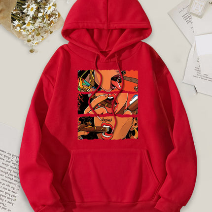 Women's Casual Multicolor Hoodie-Print Hoodie